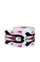 Expansive illustration of 500-count EzFlow Extreme Nail Forms roll isolated in white color background